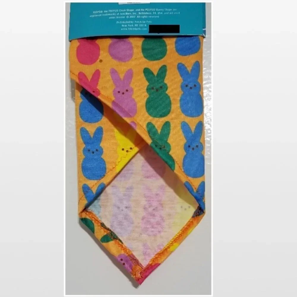 New Pet Dog Bandana With Colorful Peeps Bunnies